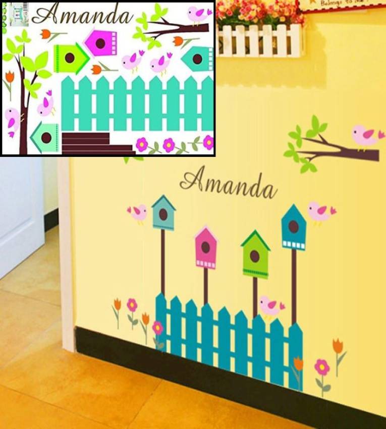 stickers muraux Autocollant pour la Décoration de votre espaces, Papillons arbres Fleurs stickers muraux Animaux de dessin animé amovible